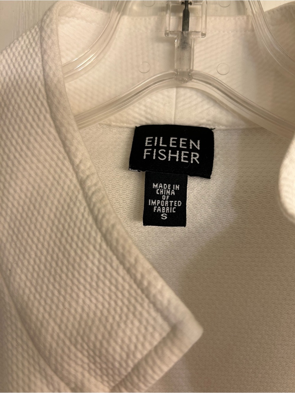 Eileen Fisher NWOT Textured White Zip Front Jacket. Size S. - Picture 3 of 6